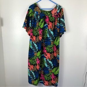 Anthony Richards Tropical Muumuu Coastal Granma Casual Lounge Dress Plus Size 2X
